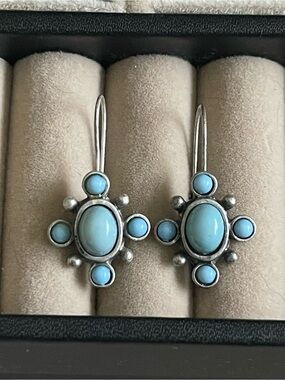 Vintage 1970s Avon SP Faux Turquoise Dangle Earrings
